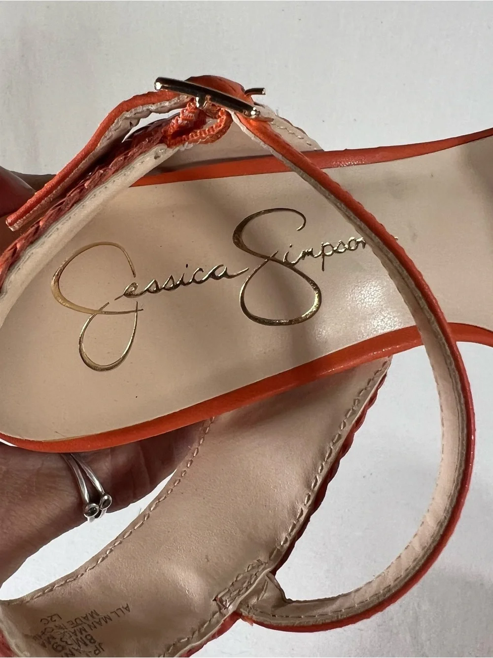 Jessica Simpson Orange Braided Strap Platform Sandals